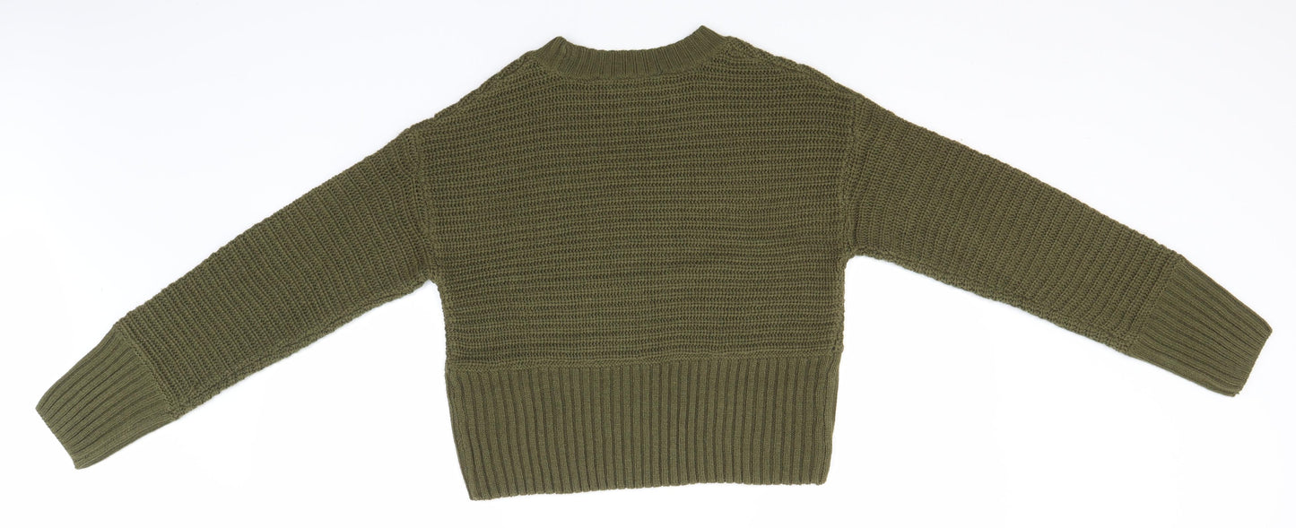 New Look Girls Brown Round Neck  Acrylic Pullover Jumper Size 14-15 Years