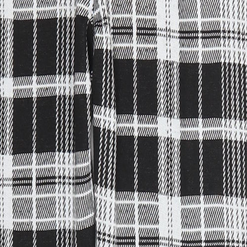Quiz Womens Black Check Polyester Trousers  Size 8 L26 in Regular
