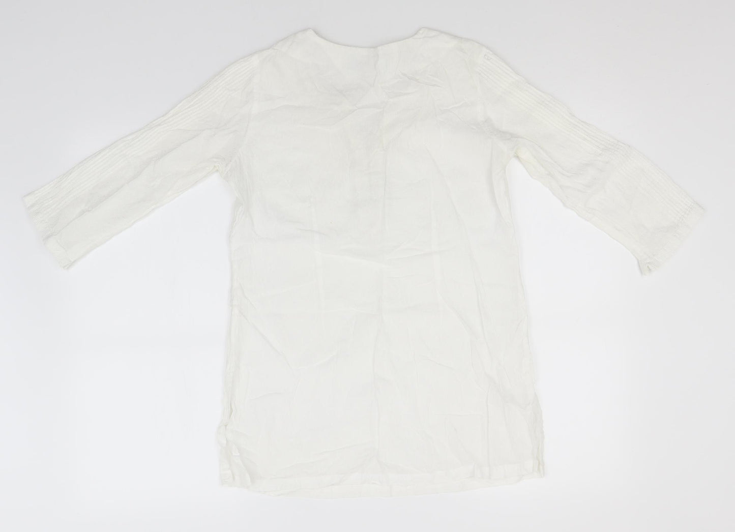 BiBA Womens White   Basic Blouse Size 6 Round Neck