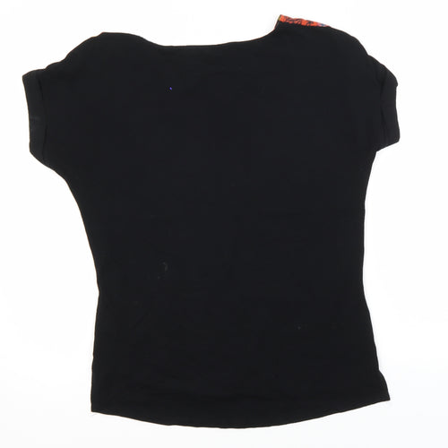 F&F Womens Multicoloured Paisley Viscose Basic T-Shirt Size 6 Round Neck