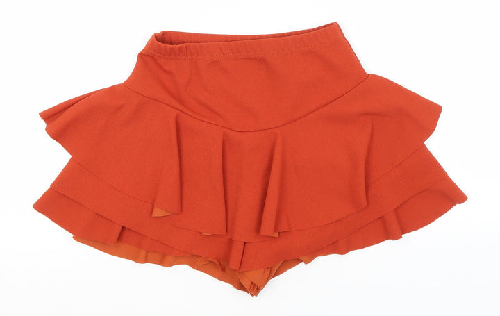 Preworn Womens Brown  Polyester A-Line Skirt Size 10