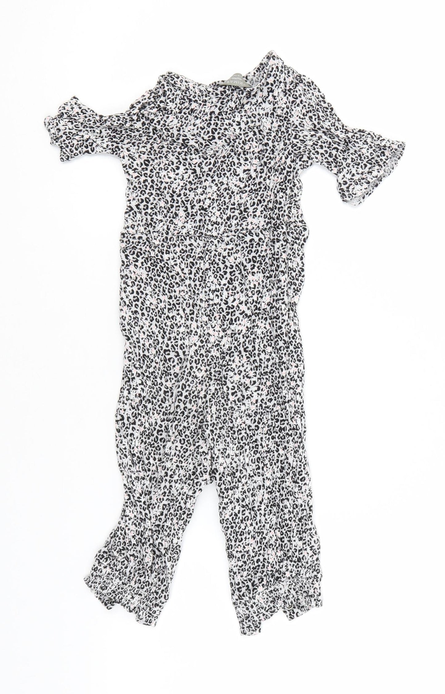 Primark Baby White Animal Print Viscose Babygrow One-Piece Size 12-18 Months