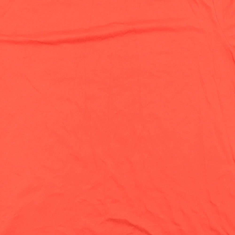 Under armour Mens Orange  Cotton  T-Shirt Size L Round Neck