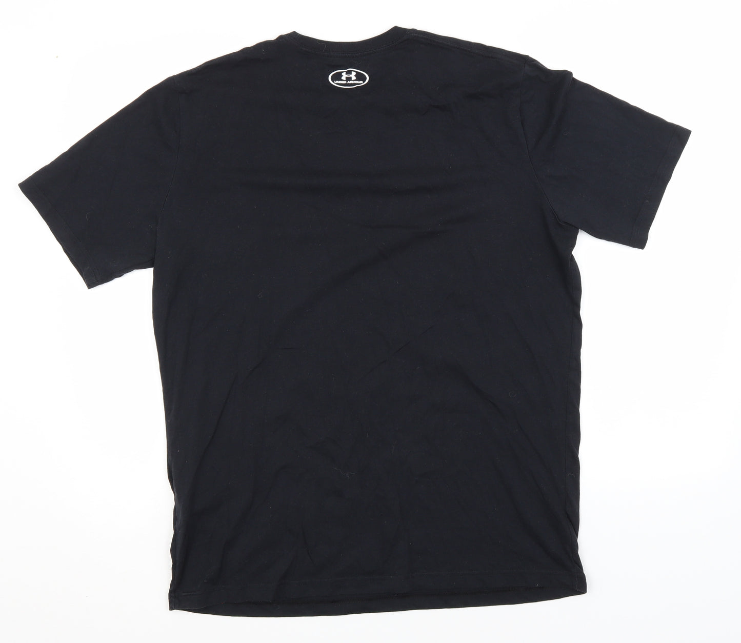 Under armour Mens Black  Cotton  T-Shirt Size L Roll Neck