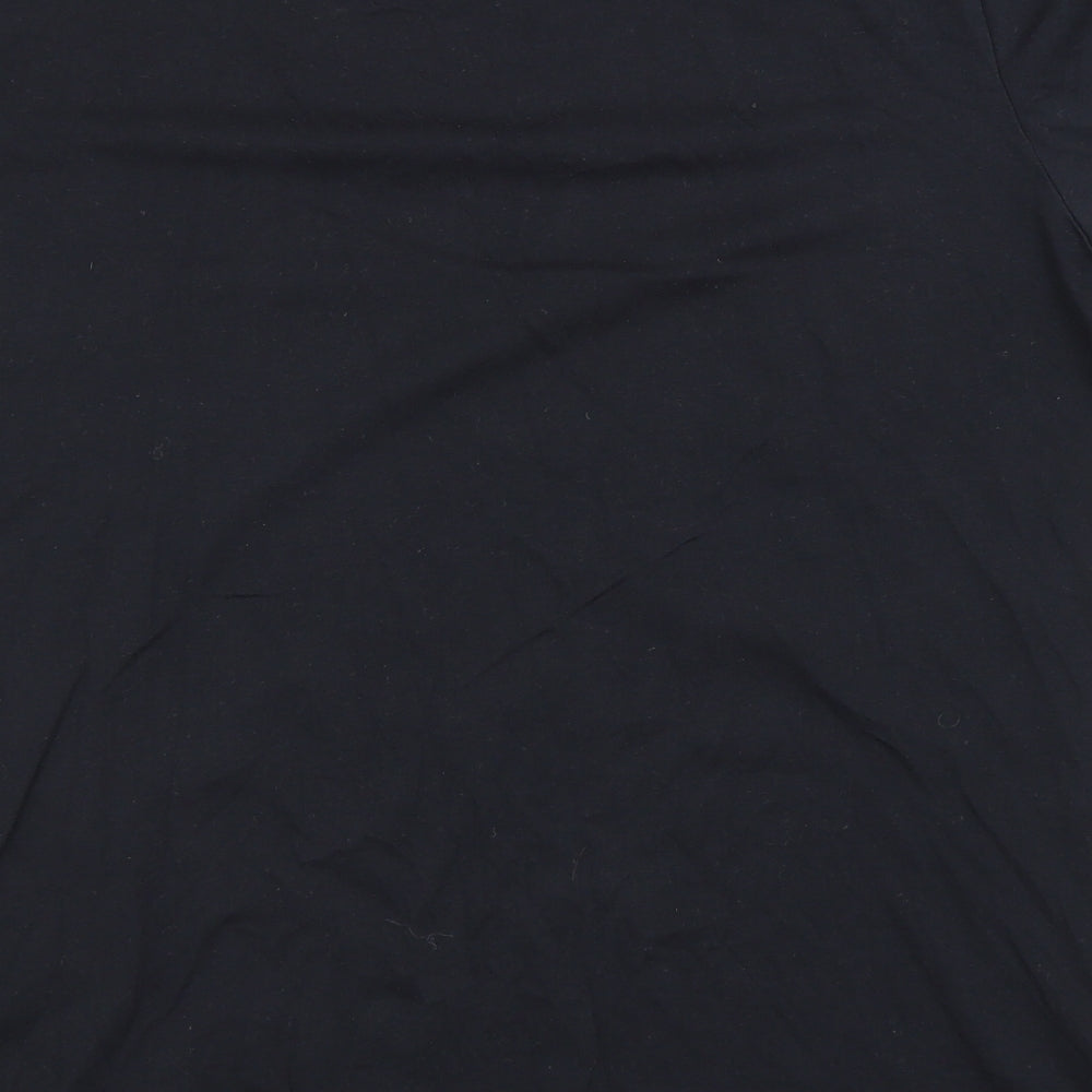 Under armour Mens Black  Cotton  T-Shirt Size L Roll Neck