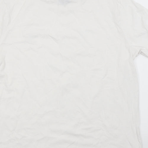 Umbro Mens White  Cotton  T-Shirt Size L Round Neck