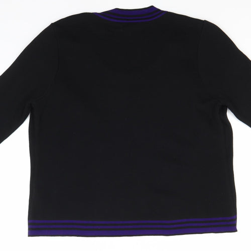 Per Una Womens Black Round Neck  Acrylic Pullover Jumper Size 16