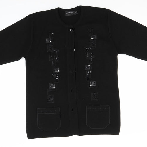 Paramor Womens Black   Overcoat Coatigan Size M