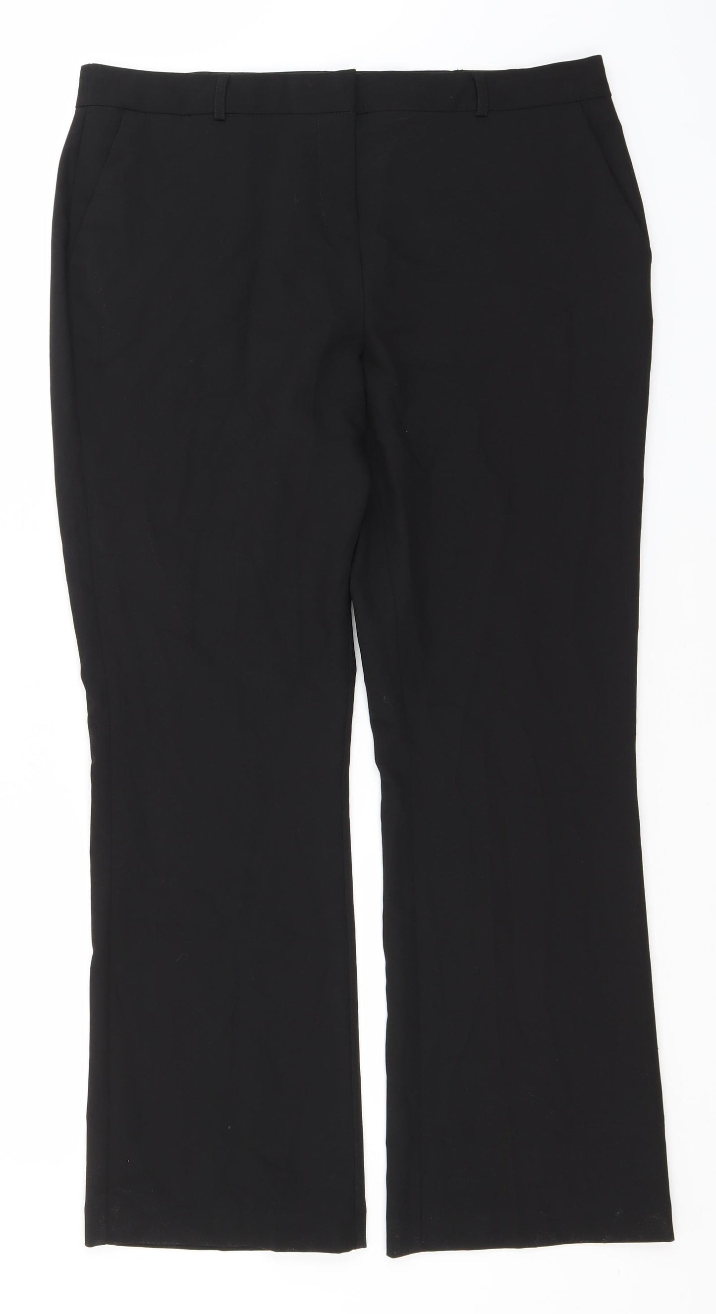 Nutmeg Womens Black  Polyester Trousers  Size 14 L30 in Regular