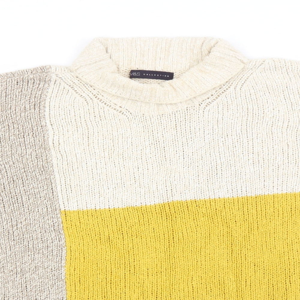 Marks and Spencer Womens Orange Roll Neck  Cotton Pullover Jumper Size M