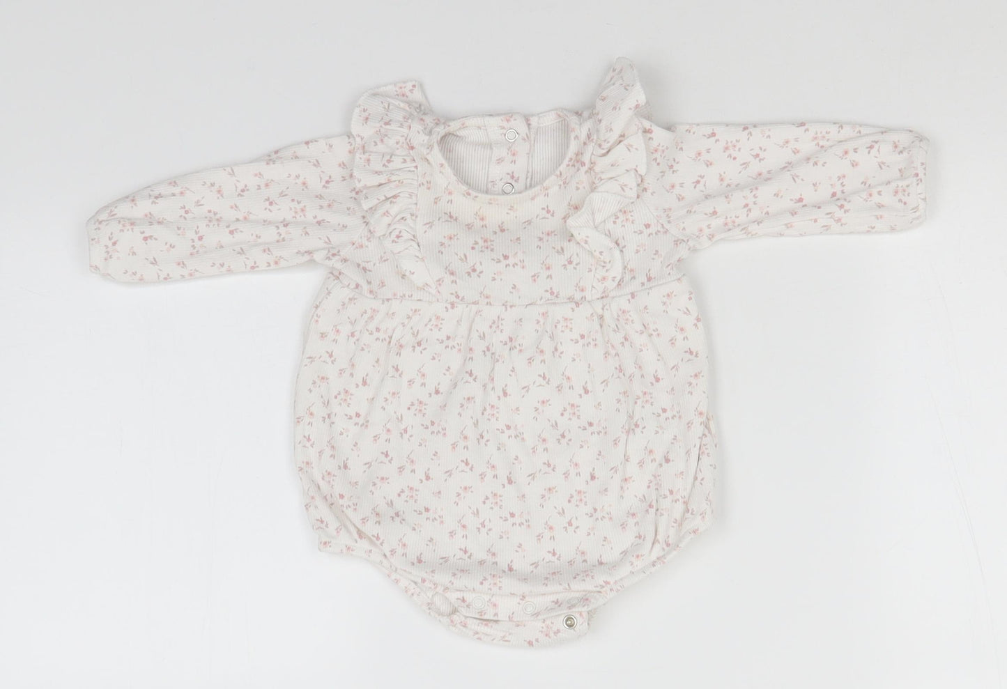 Matalan Baby White Floral Cotton Leotard One-Piece Size 3-6 Months