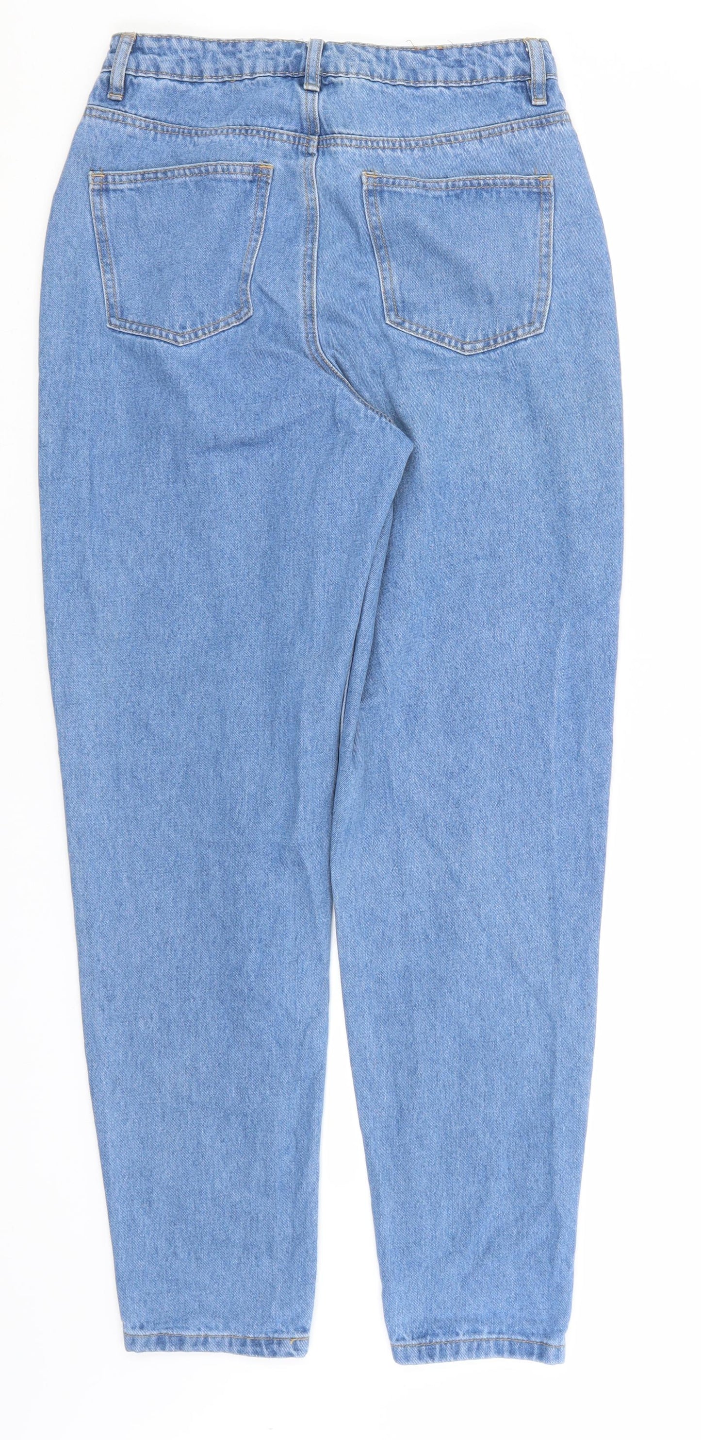 Missguided Womens Blue  Cotton Straight Jeans Size 8 L30 in Regular