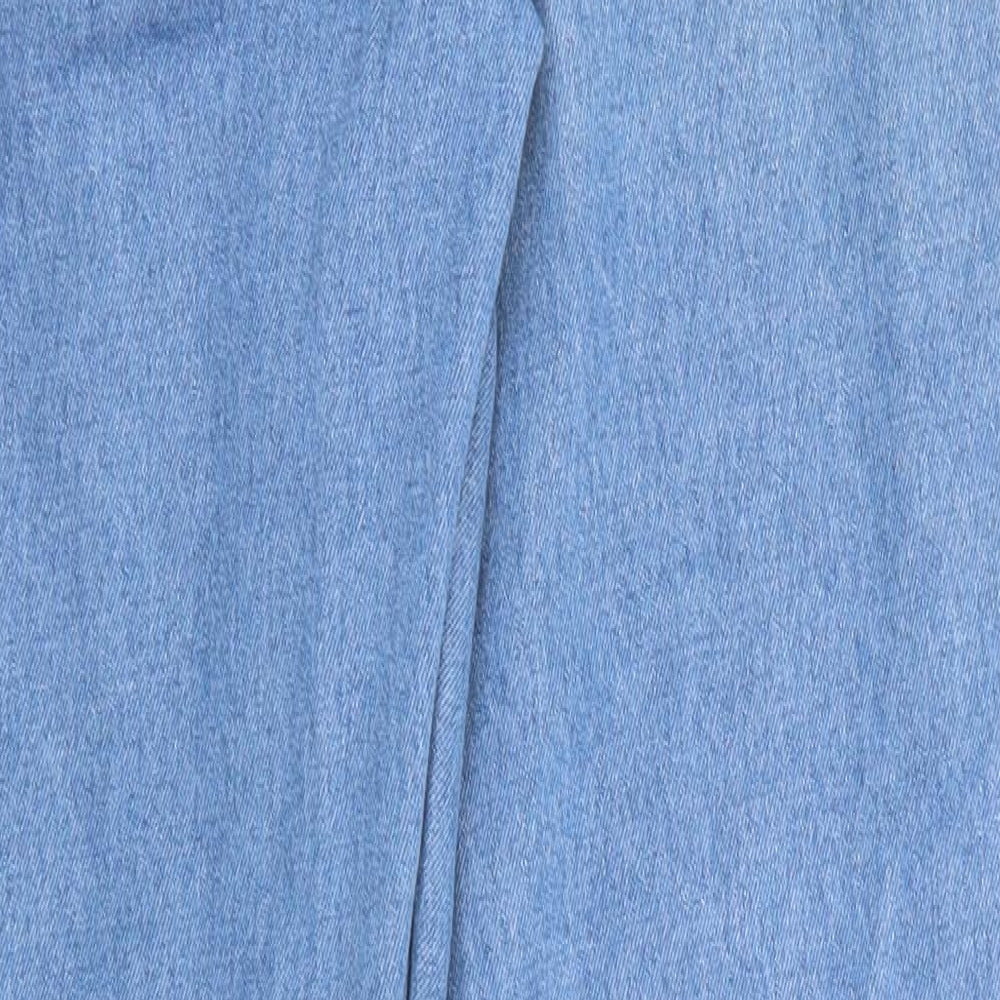 Missguided Womens Blue  Cotton Straight Jeans Size 8 L30 in Regular