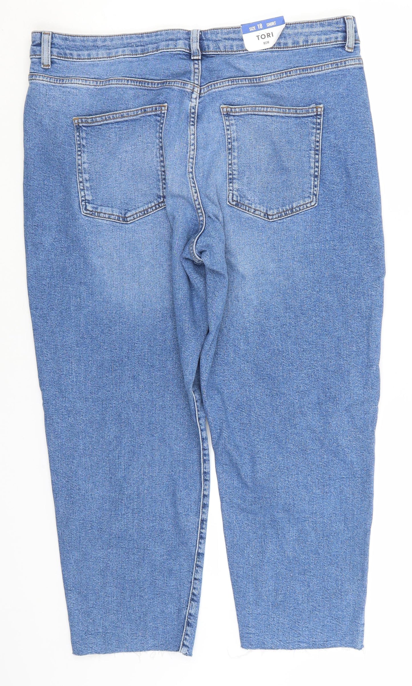 New Look Womens Blue  Cotton Mom Jeans Size 18 L25 in Regular