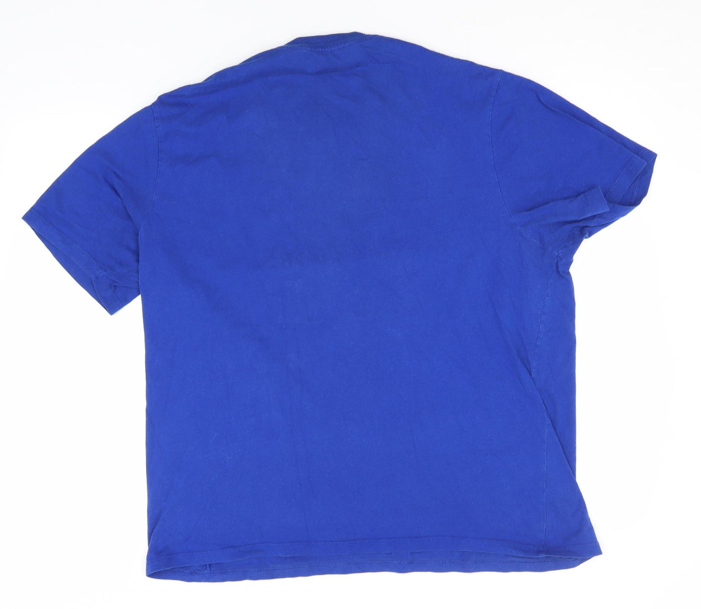 Marks and Spencer Womens Blue  Cotton Basic T-Shirt Size L Round Neck