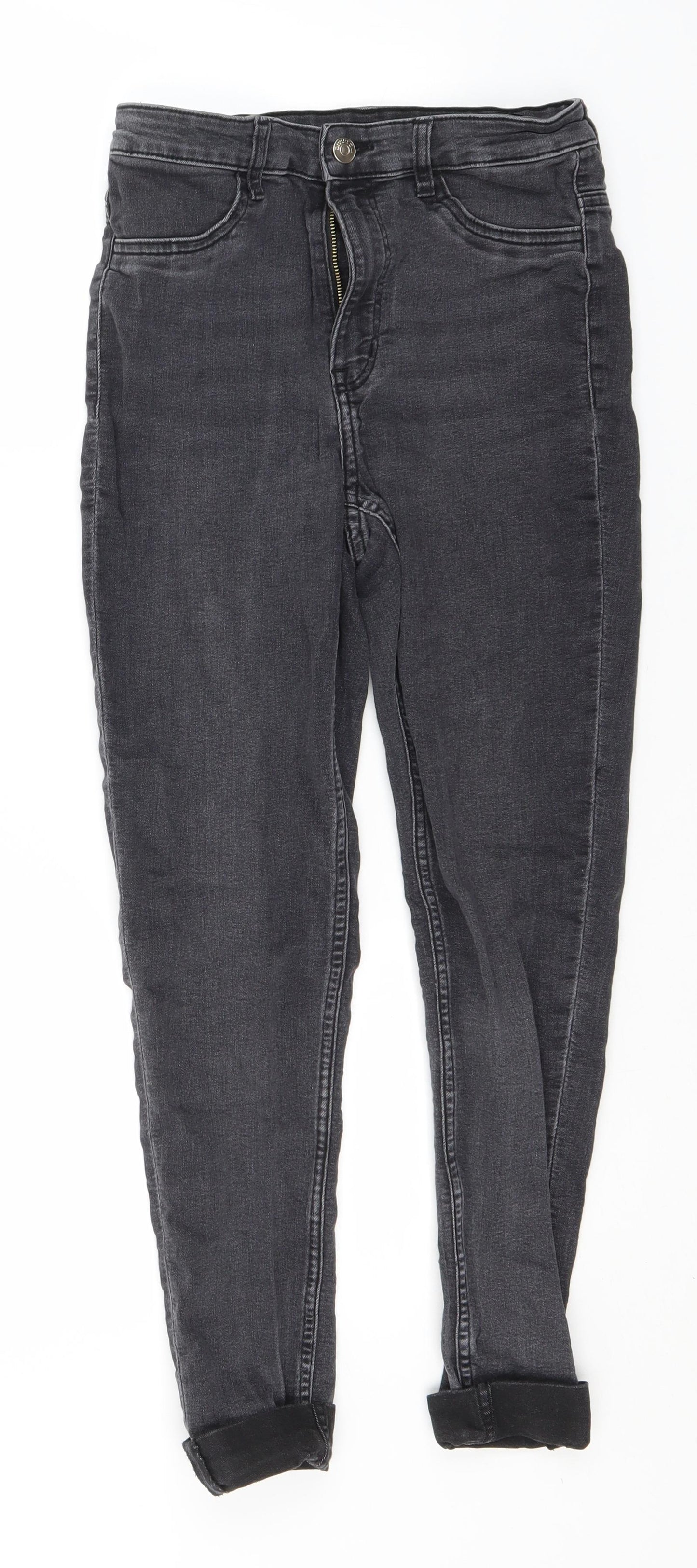 Divided Womens Grey  Cotton Skinny Jeans Size 10 L24 in Regular