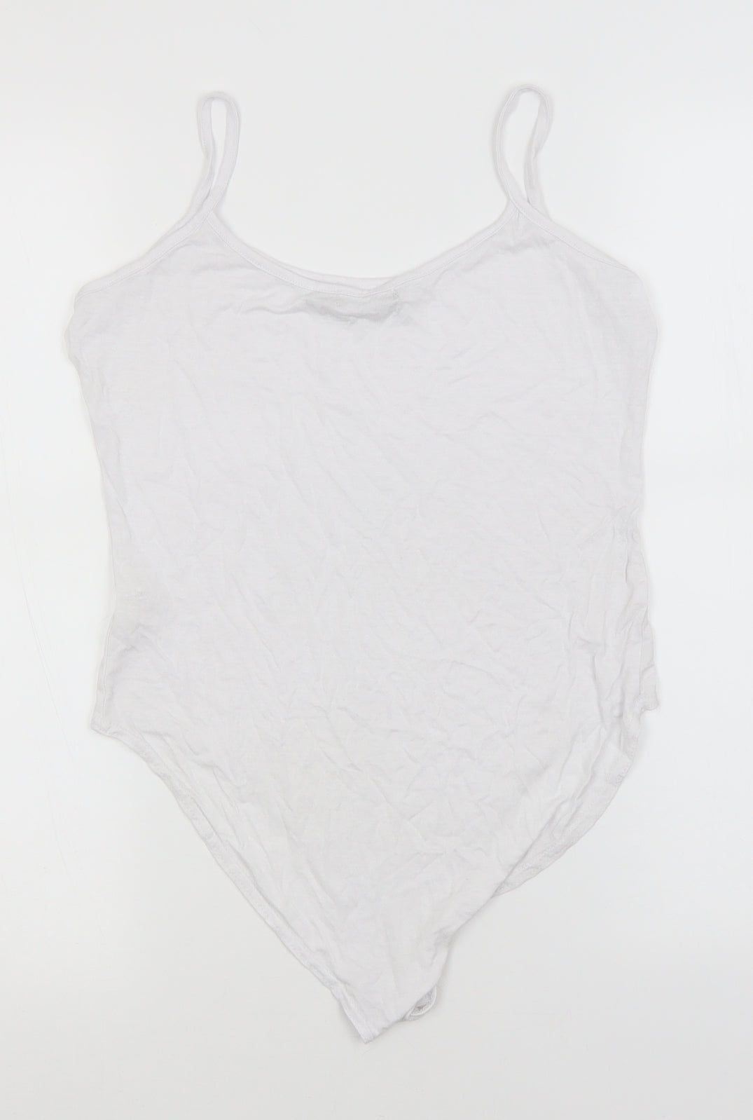 Boohoo Womens White  Viscose Leotard One-Piece Size 12