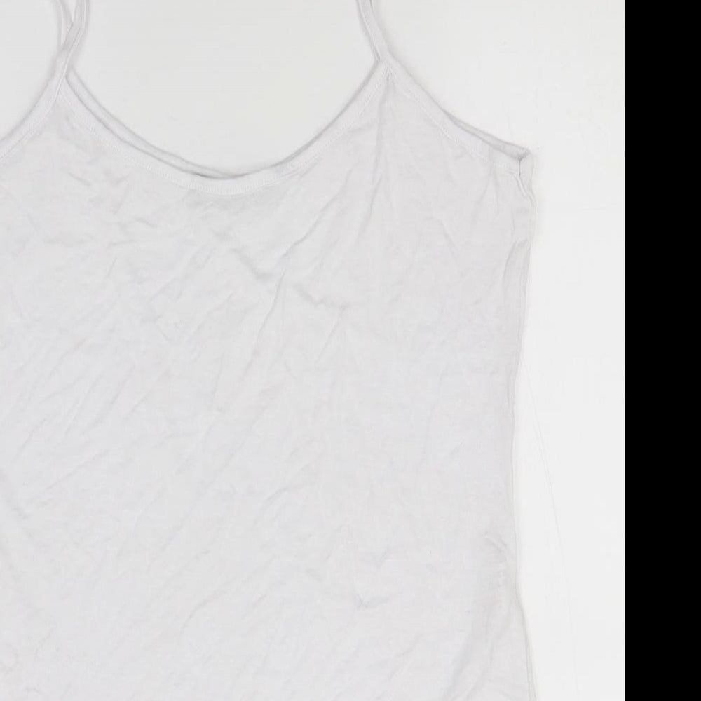 Boohoo Womens White  Viscose Leotard One-Piece Size 12
