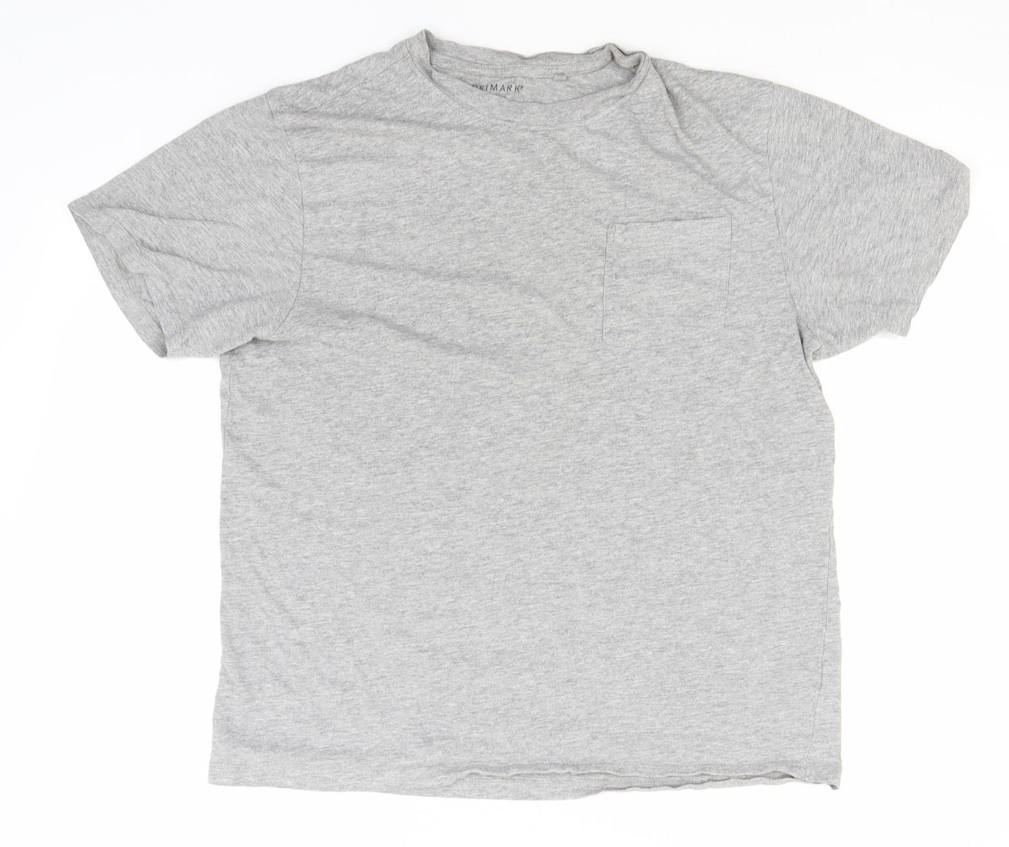 Primark Mens Grey  Cotton  T-Shirt Size L Roll Neck