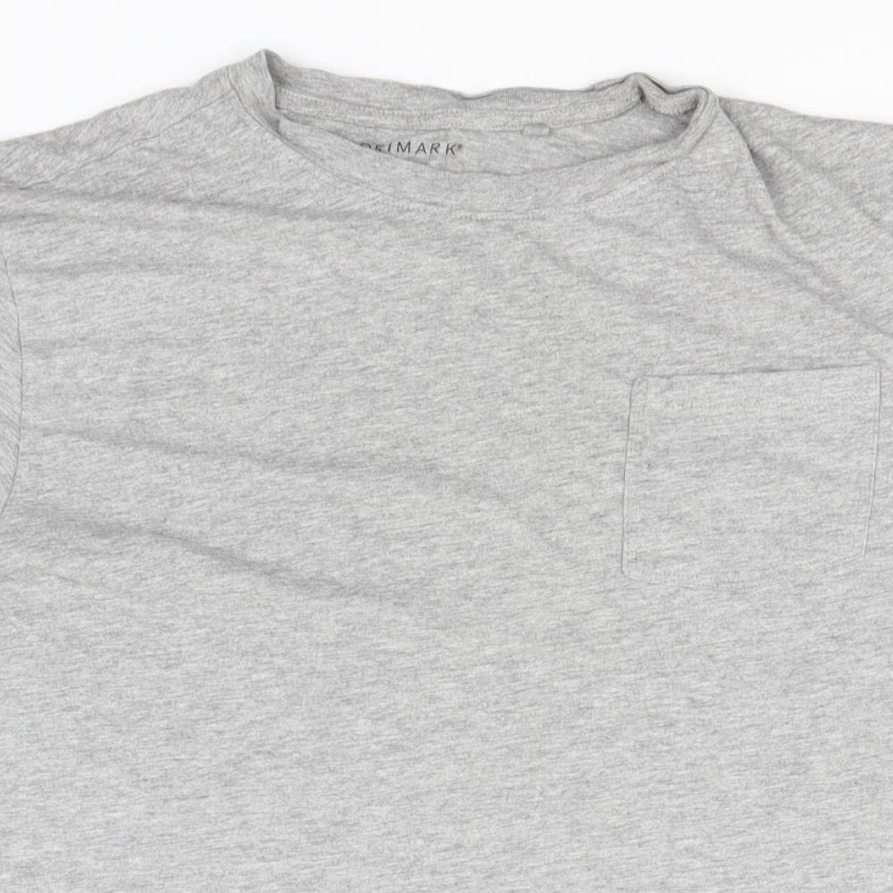 Primark Mens Grey  Cotton  T-Shirt Size L Roll Neck