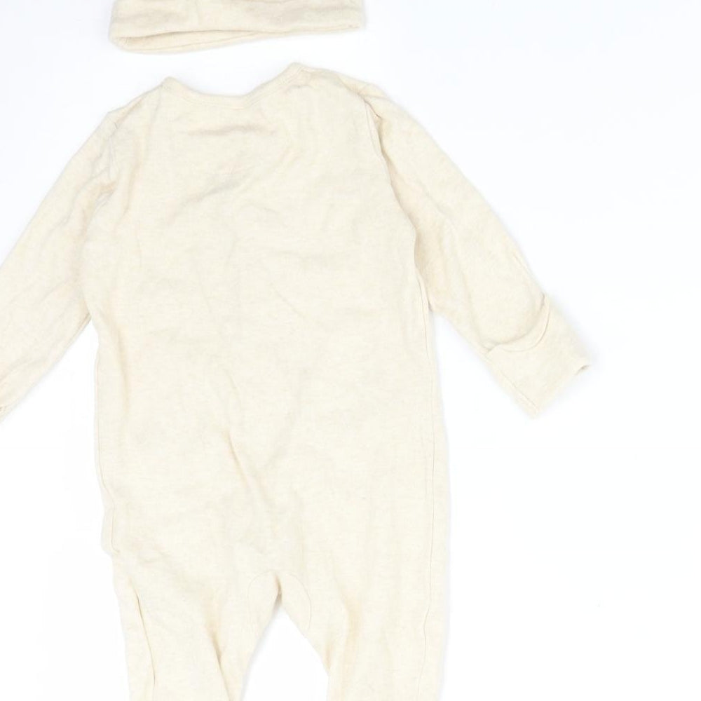 Mothercare Baby Beige  Cotton Babygrow One-Piece Size 3-6 Months   - REINDEER