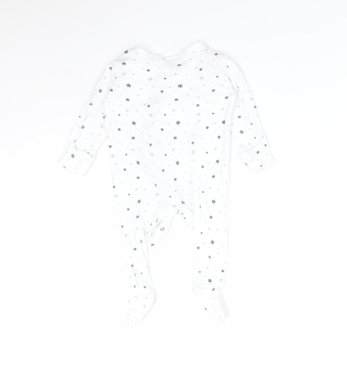 George Baby White  Cotton Babygrow One-Piece Size 3-6 Months   - STARS