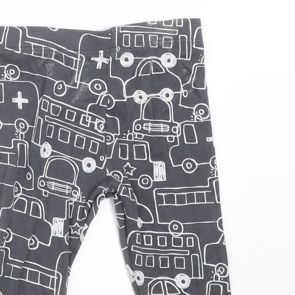 F&F Baby Grey  Cotton  Leggings Size 6-9 Months   - VEHICLES
