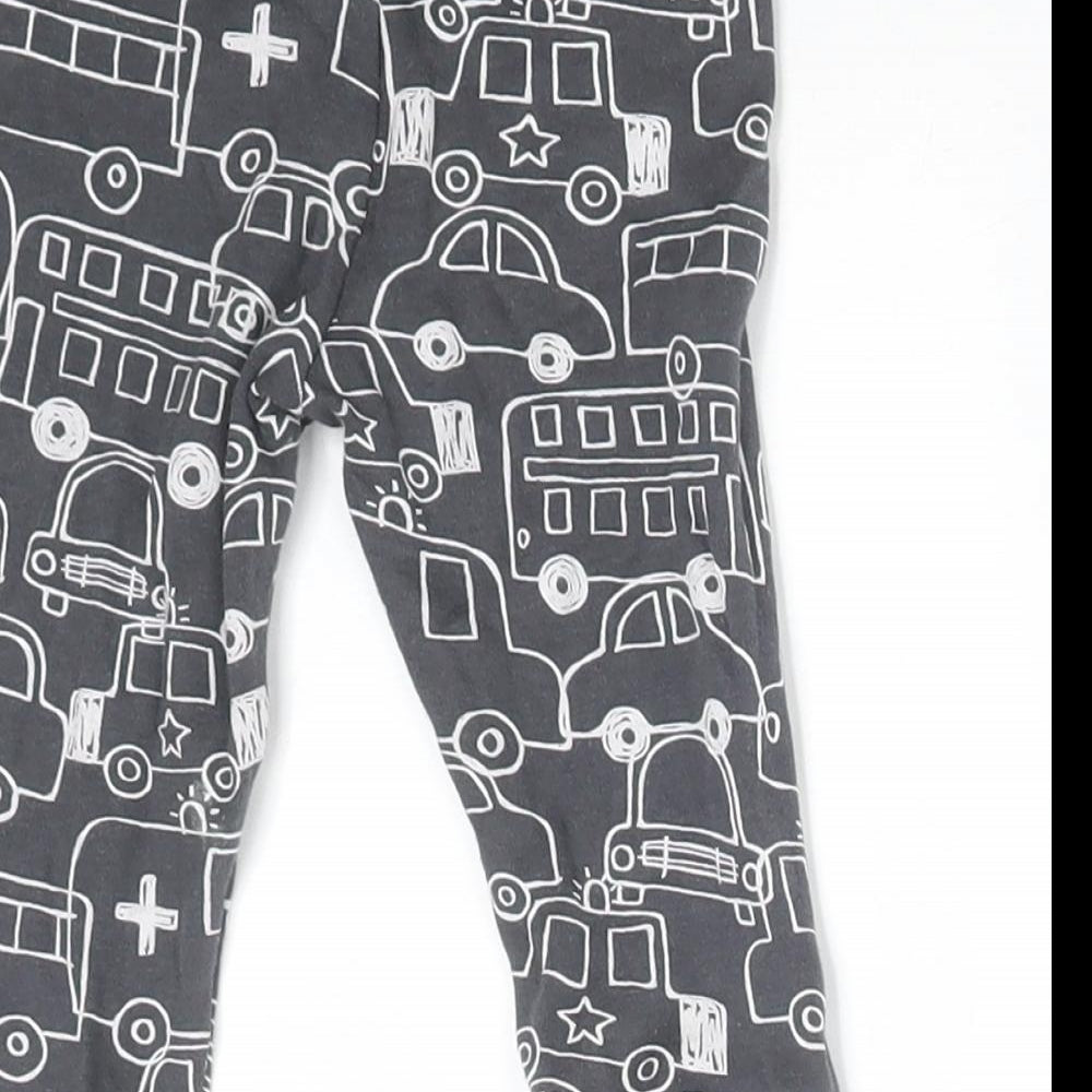 F&F Baby Grey  Cotton  Leggings Size 6-9 Months   - VEHICLES