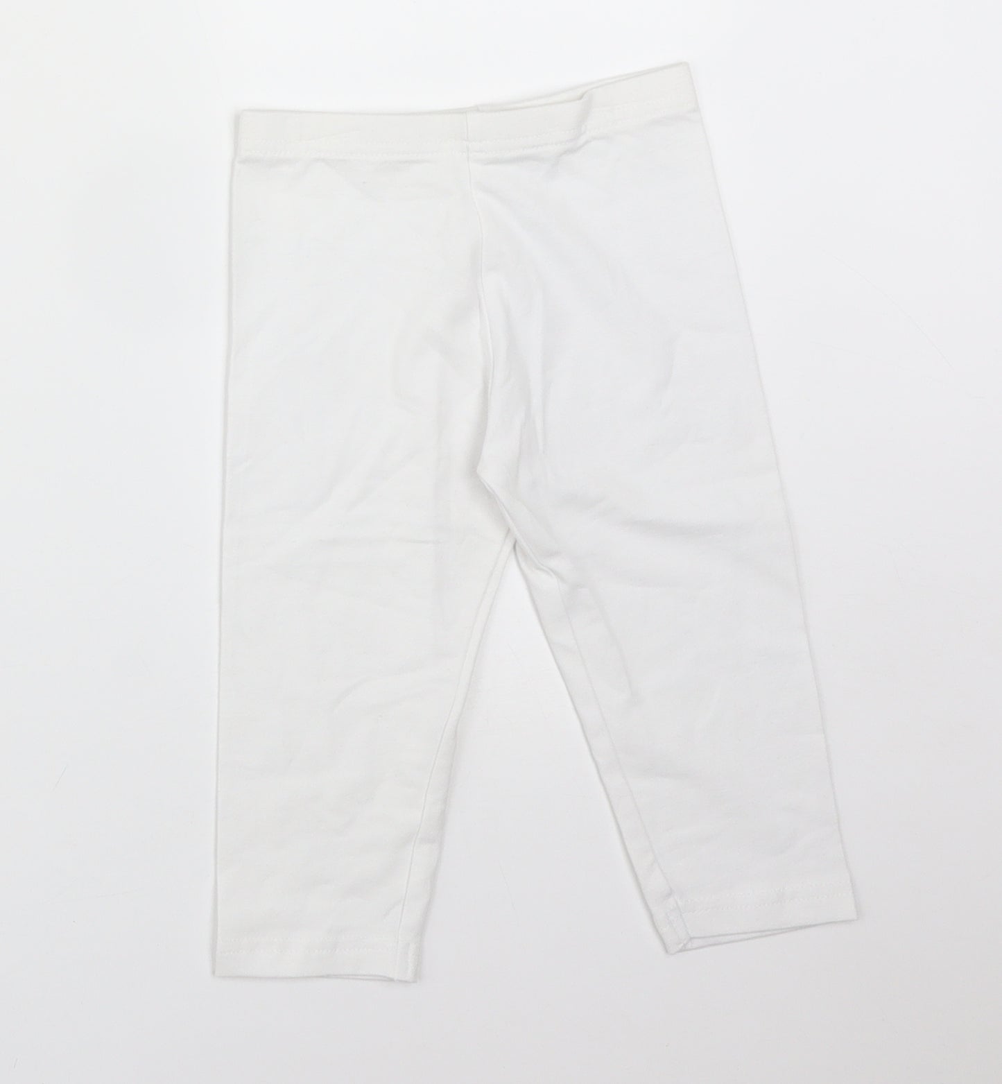 Primark Girls White  Cotton  Trousers Size 4-5 Years  Regular
