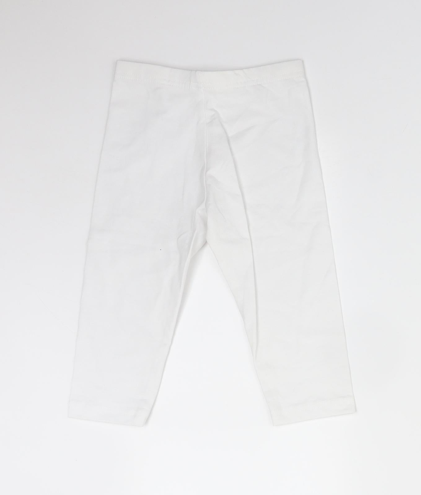 Primark Girls White  Cotton  Trousers Size 4-5 Years  Regular