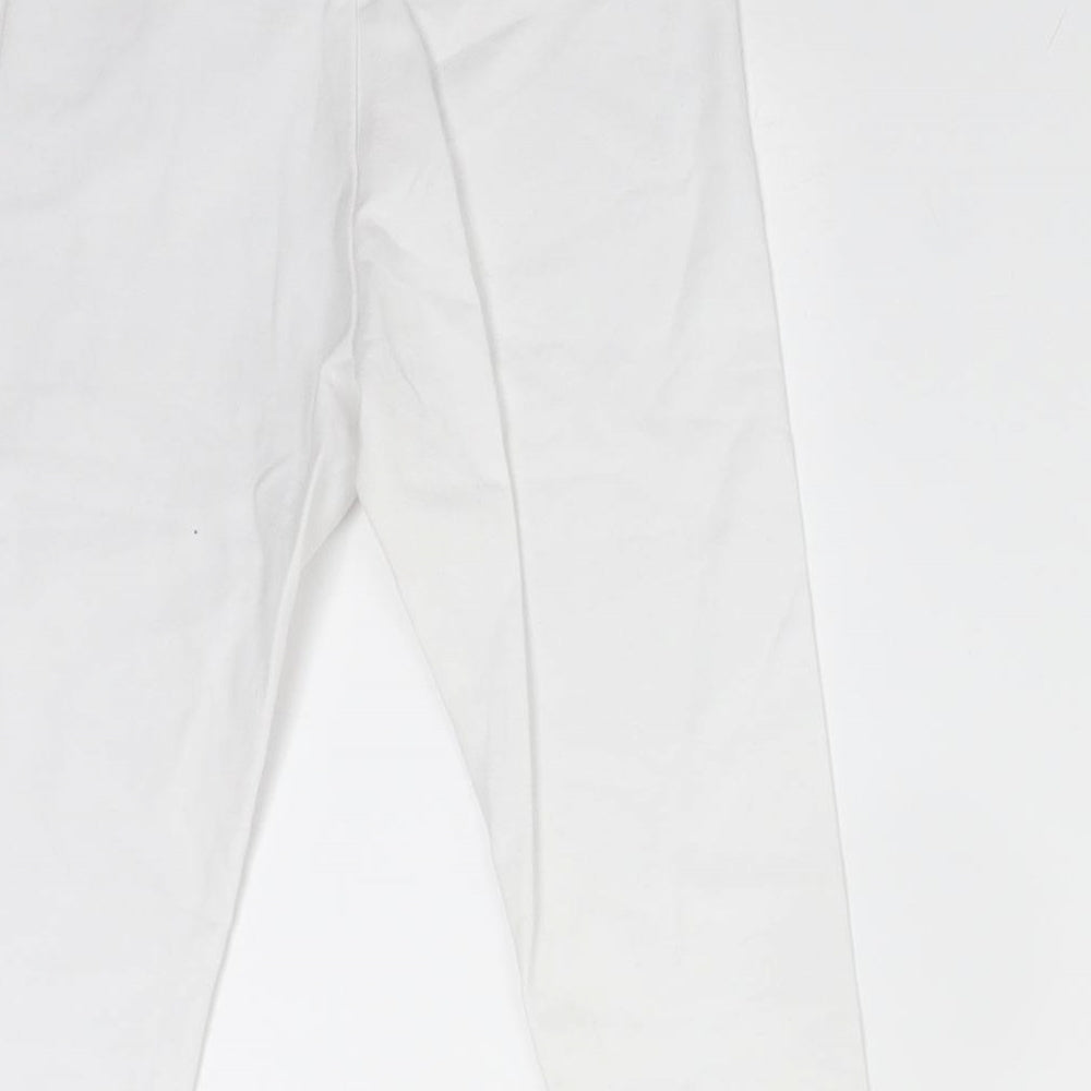 Primark Girls White  Cotton  Trousers Size 4-5 Years  Regular