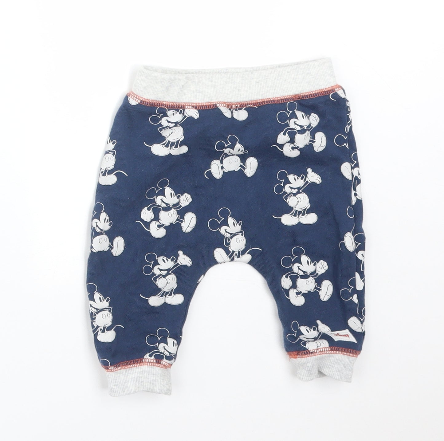 Disney Boys Blue Animal Print Camel Jogger Trousers Size 3-6 Months   - MICKEY MOUSE