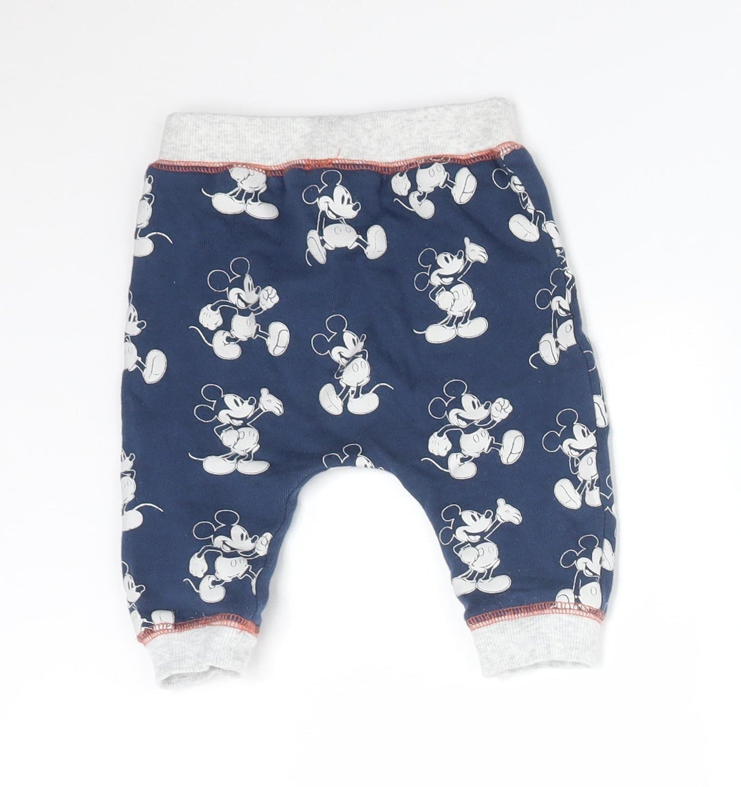 Disney Boys Blue Animal Print Camel Jogger Trousers Size 3-6 Months   - MICKEY MOUSE