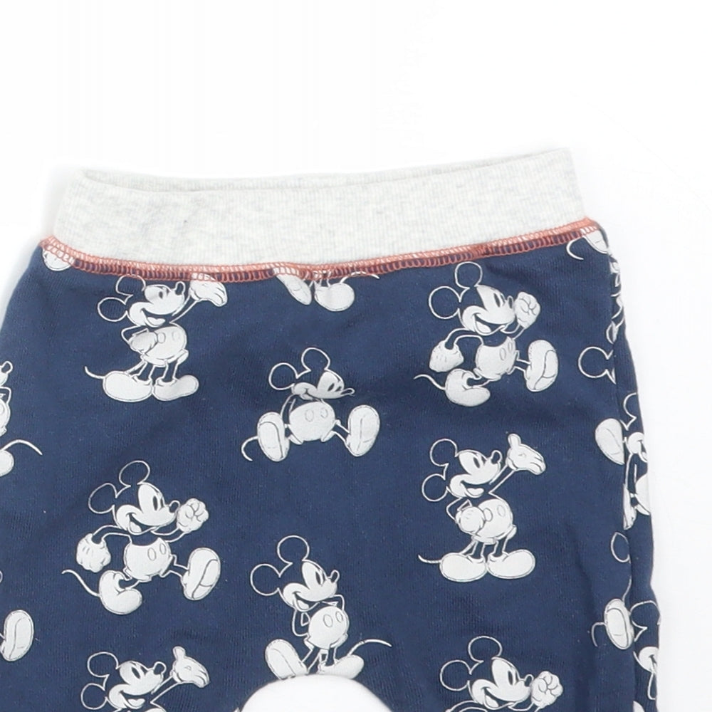 Disney Boys Blue Animal Print Camel Jogger Trousers Size 3-6 Months   - MICKEY MOUSE
