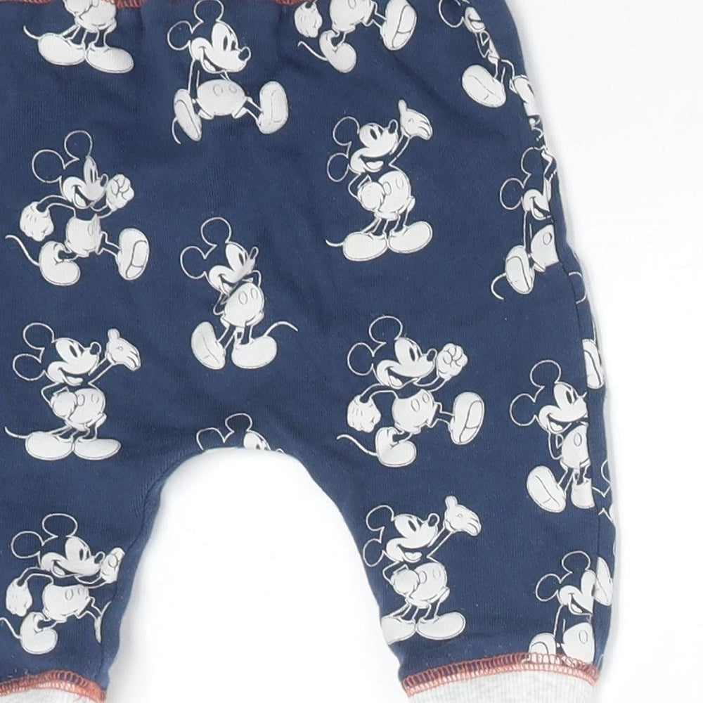 Disney Boys Blue Animal Print Camel Jogger Trousers Size 3-6 Months   - MICKEY MOUSE