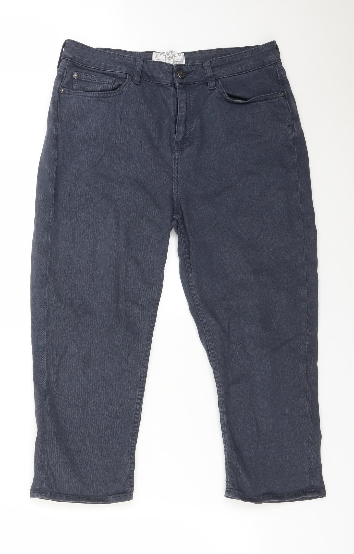 Fat Face Womens Blue  Cotton Cropped Jeans Size 12 L21 in Regular