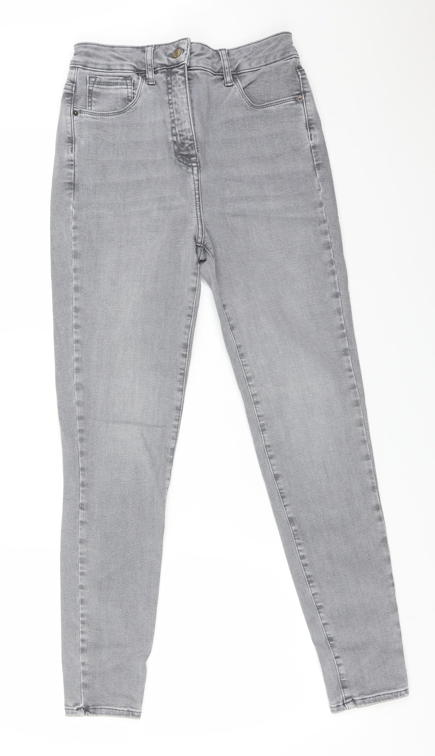 NEXT Womens Grey  Lyocell Skinny Jeans Size 12 L28 in Regular