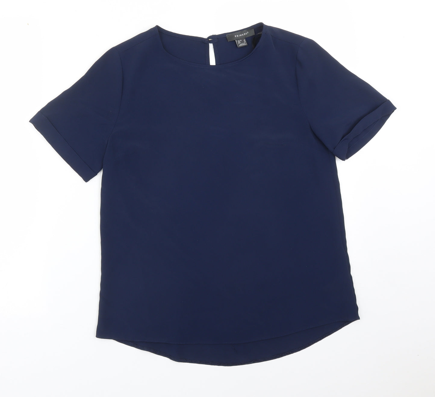 Primark Womens Blue  Polyester Basic T-Shirt Size 8 Round Neck