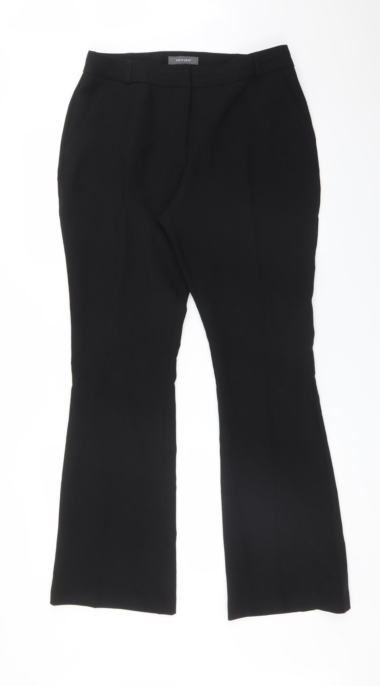 Primark Womens Black  Polyester Dress Pants Trousers Size 12 L32 in Regular