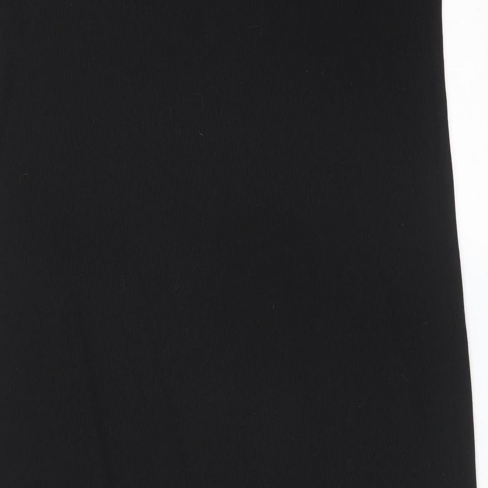 F&F Womens Black Striped Polyester Bodycon  Size 14  V-Neck