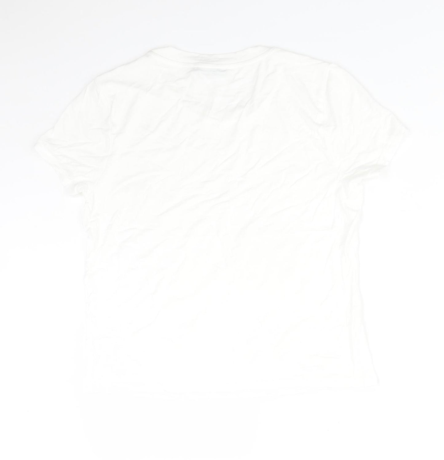 FW BRIDGE Womens White   Basic T-Shirt Size 14 Round Neck