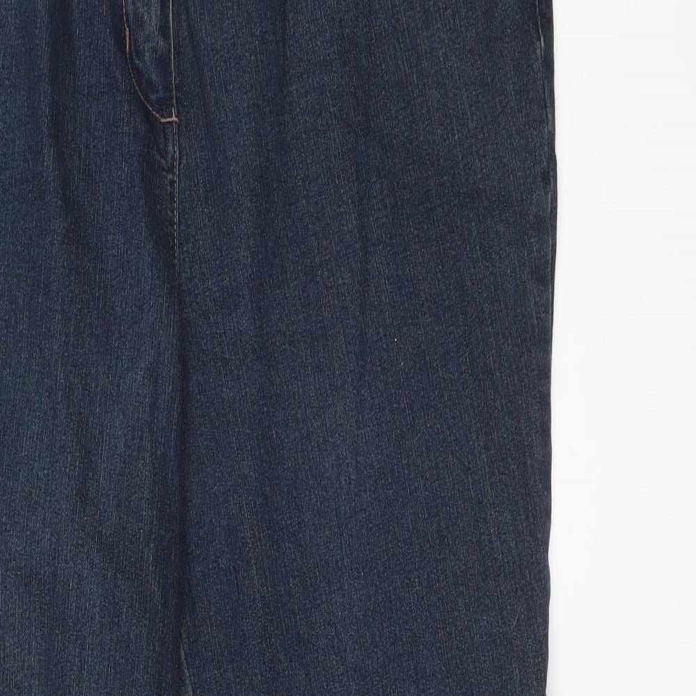 M&Co Womens Blue  Cotton Straight Jeans Size 20 L29 in Regular