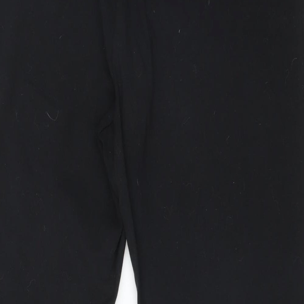 Quacker Factory Womens Black  Cotton  Leggings Size L L28 in