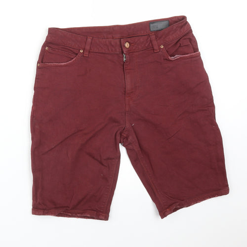 ASOS Mens Red  Cotton  Shorts Size 32 L9 in Regular