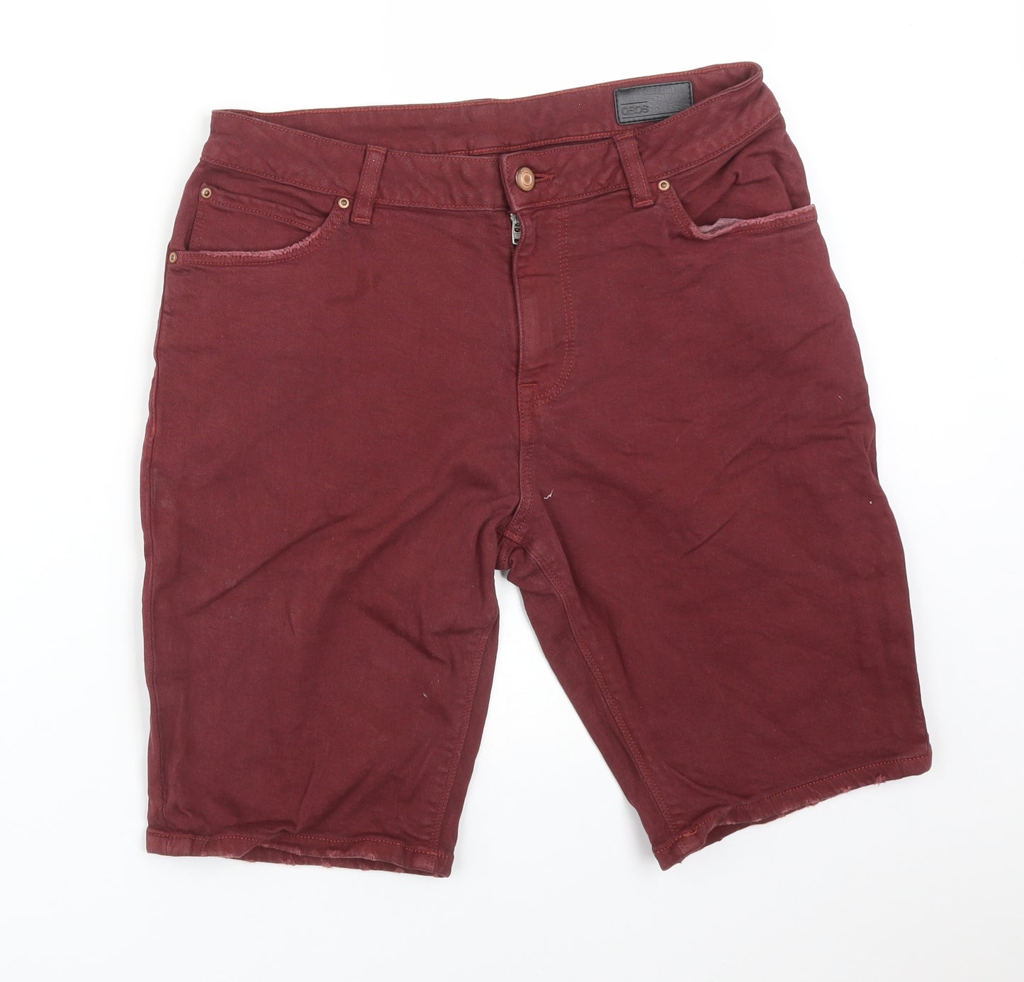 ASOS Mens Red  Cotton  Shorts Size 32 L9 in Regular