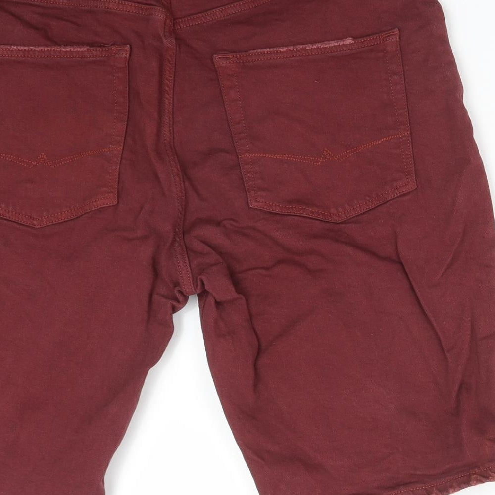 ASOS Mens Red  Cotton  Shorts Size 32 L9 in Regular