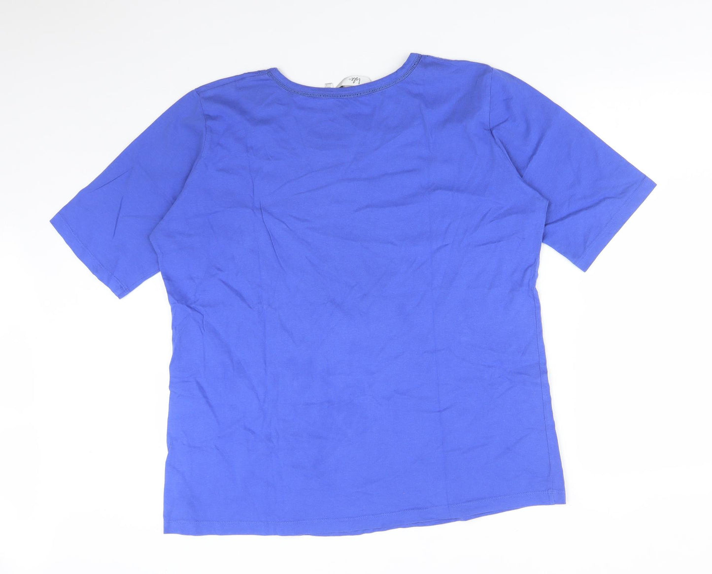 ISLE Womens Purple  Cotton Basic T-Shirt Size XL Round Neck