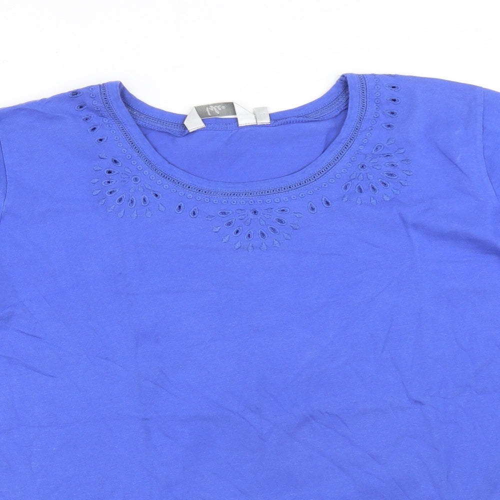 ISLE Womens Purple  Cotton Basic T-Shirt Size XL Round Neck