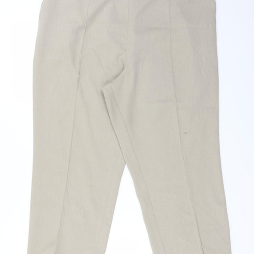 M&S Womens Beige  Polyester Trousers  Size 16 L24 in Regular