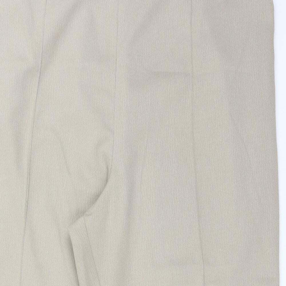 M&S Womens Beige  Polyester Trousers  Size 16 L24 in Regular